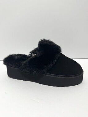 BCTEX Coll Womens Fuzzy Slippers Black Size 10 M